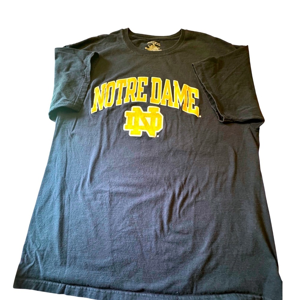 Champion Notre Dame Fighting Irish T-Shirt Mens XL Navy Blue Cotton NCAA Tee - Picture 1 of 6